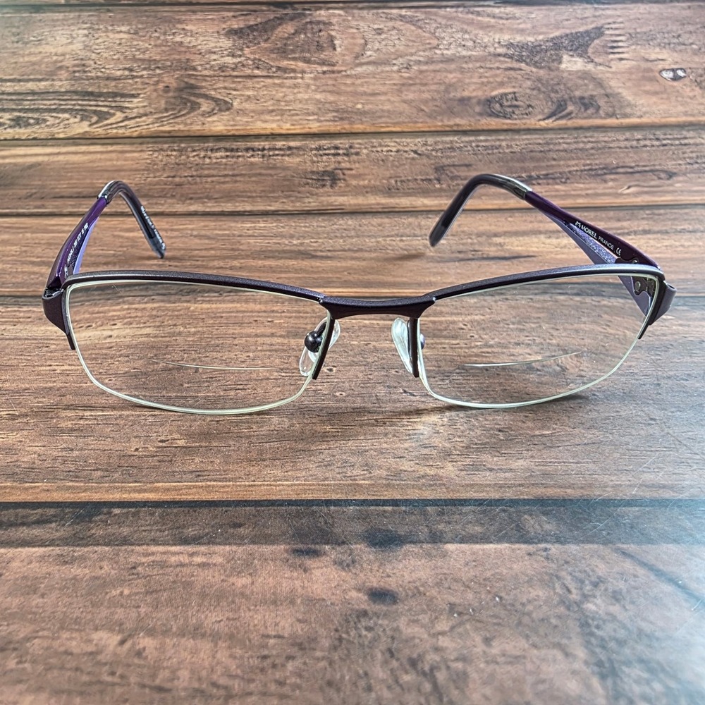 Koali Morel France 7352K Purple Blue Semi Rimless Glasses  51-17-135 FRAMES ONLY